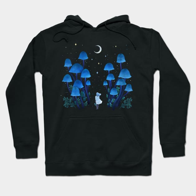 Fungi Forest - Dreamy Night Hoodie by Episodic Drawing